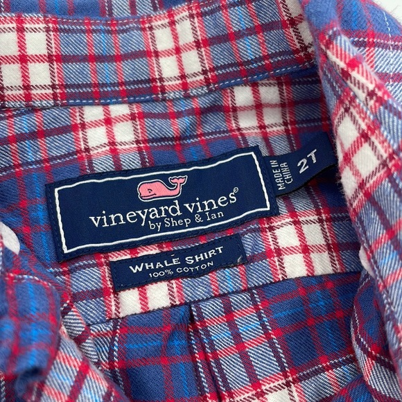 Kids Vineyard Vines Button up Flannel Whale Shirt - Size 2T - good condition - Picture 4 of 6